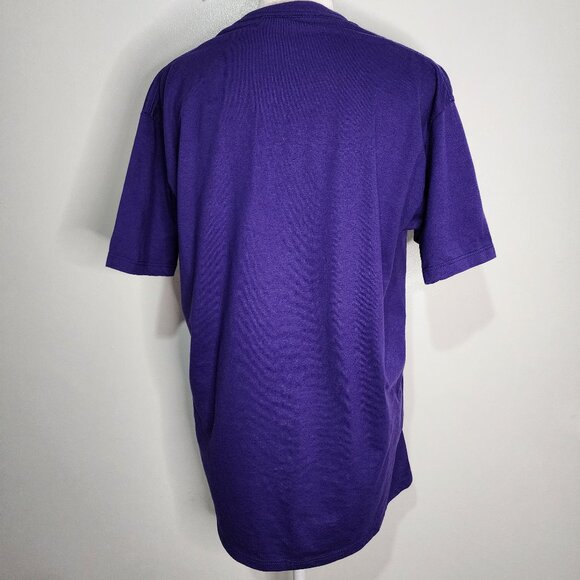 Vtg 90s Jerzees USA Air Waves Womens Large Royal Purple Hummingbird Gold T-shirt - Picture 8 of 9